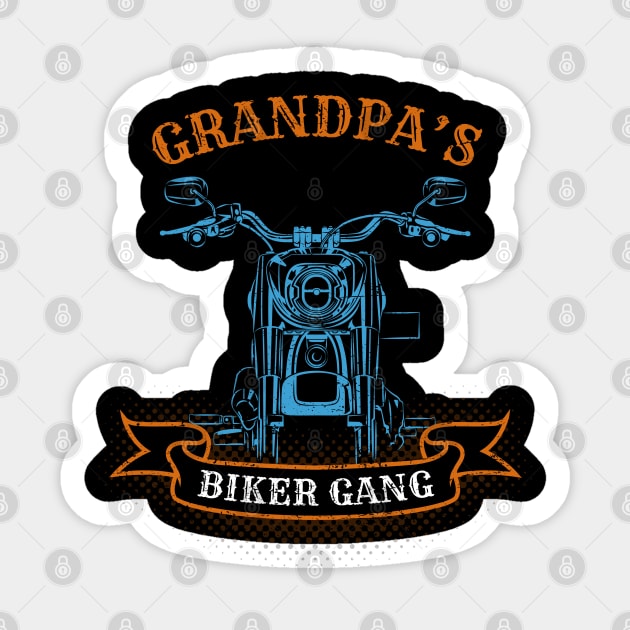Grandpa's Biker Gang Father's Day Sticker by DwiRetnoArt99